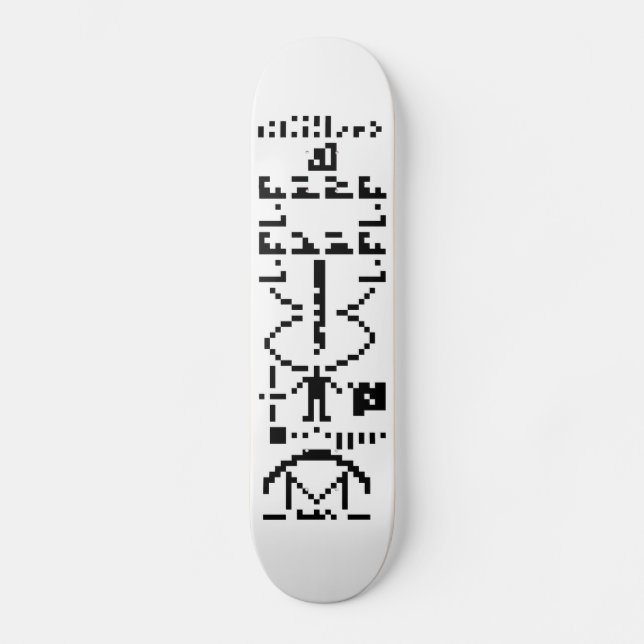 Arecibo binärt meddelande 1974 skateboard bräda 20,5 cm (Framsida)