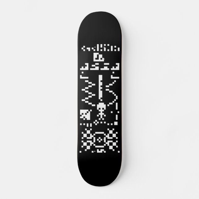Arecibo binärt meddelandesvar mini skateboard bräda 18,5 cm (Framsida)