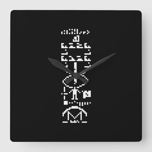 Arecibo Binary Message 1974 Fyrkantig Klocka (Framsida)