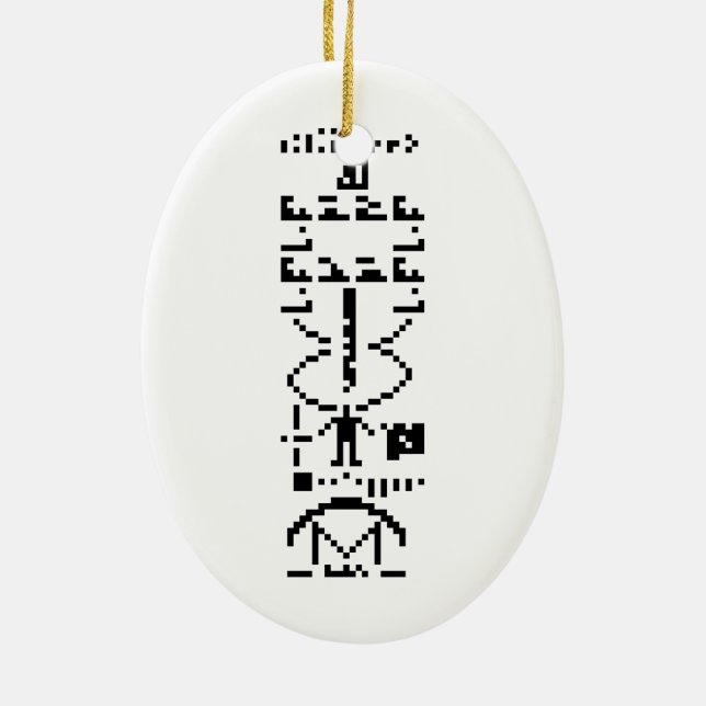 Arecibo Binary Message 1974 Julgransprydnad Keramik (Baksidan)