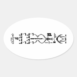 Arecibo Binary Message 1974 Ovalt Klistermärke