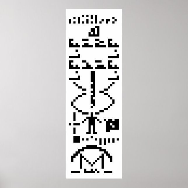 Arecibo Binary Message 1974 Poster (Framsidan)