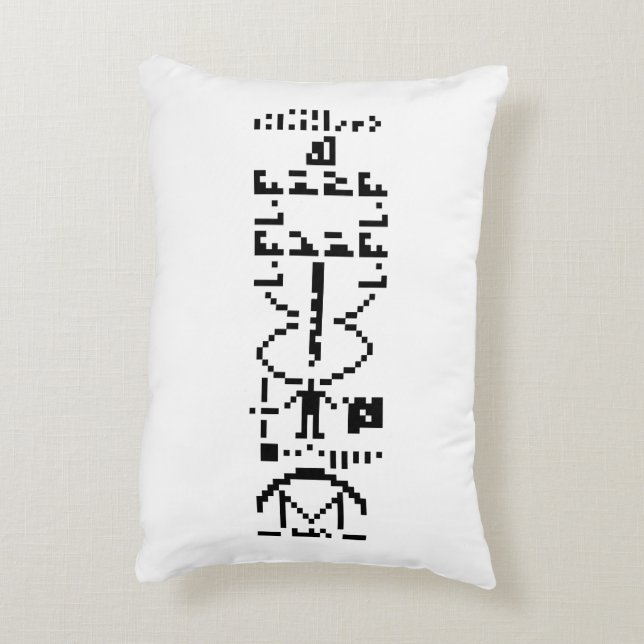 Arecibo Binary Message 1974 Prydnadskudde (Baksidan(Vertikal))