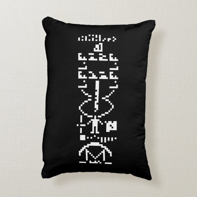 Arecibo Binary Message 1974 Prydnadskudde (Baksidan(Vertikal))