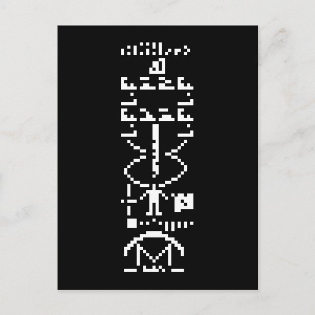 Arecibo Binary Message 1974 Vykort (Framsida)