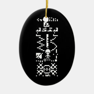Arecibo Binary Message Reply Julgransprydnad Keramik