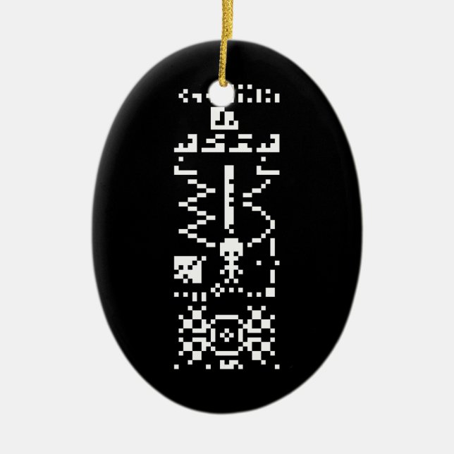 Arecibo Binary Message Reply Julgransprydnad Keramik (Framsidan)