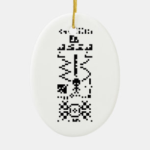 Arecibo Binary Message Reply Julgransprydnad Keramik