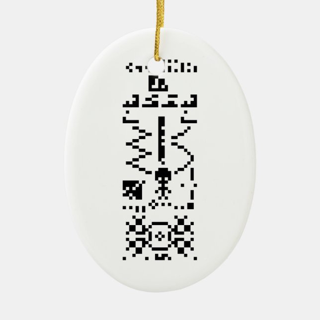 Arecibo Binary Message Reply Julgransprydnad Keramik (Framsidan)