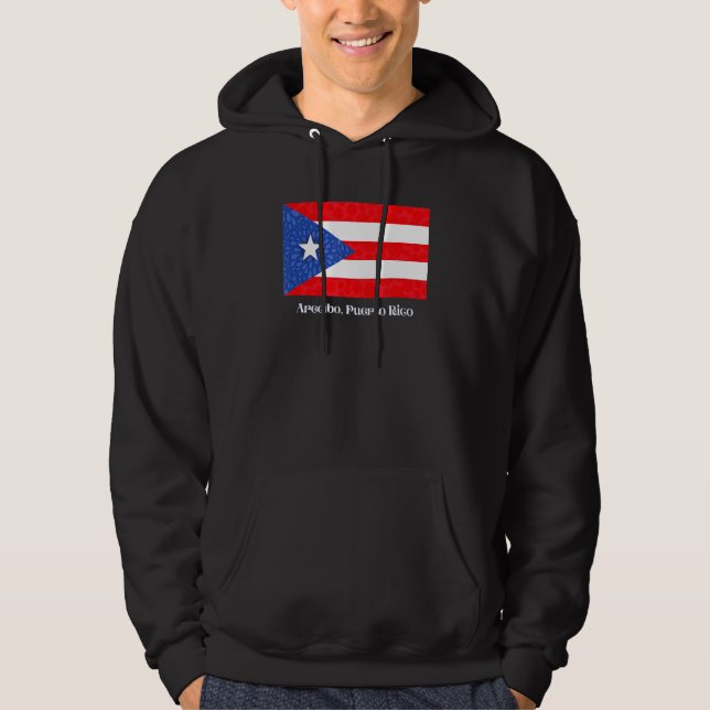 Arecibo Puerto Rico Pr Puerto Rican Flagga Amapola Hoodie (Framsida)