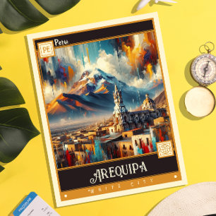 Arekpa, Peru Måla Vintage Vykort