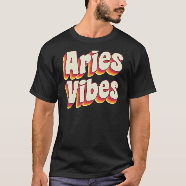Åren Marapril födelsedag Retro astrology Aries Z T Shirt (Framsida)