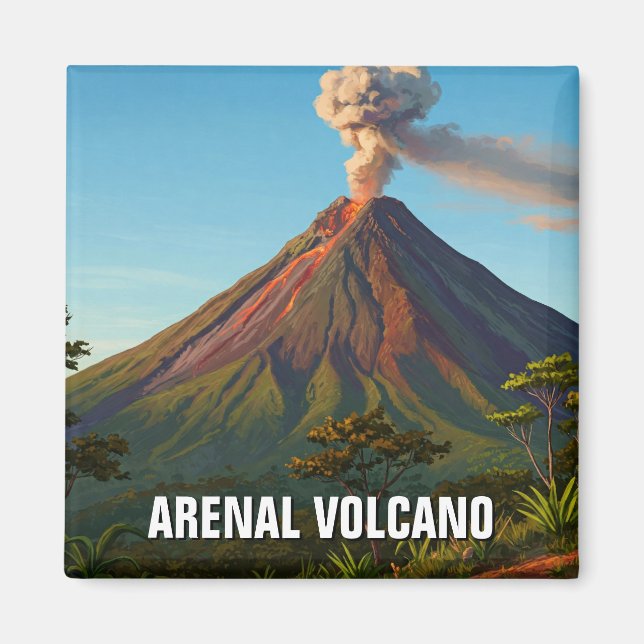 Arenal Volcano Costra Rica Travel Magnet (Framsidan)