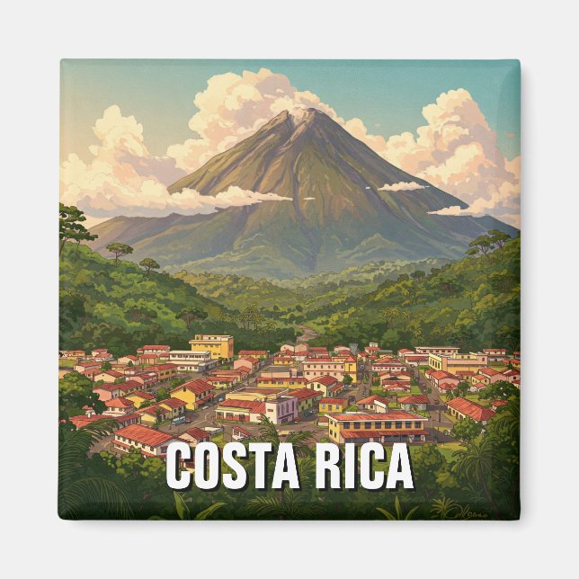 Arenal Volcano La Fortuna Costra Rica Travel Magnet (Framsidan)