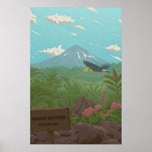 Arenal Volcano nationalpark Costa Rica Resa Poster
