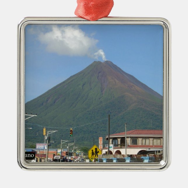 ARENAL VULKANEN, Costa Rica Julgransprydnad Metall (Framsidan)