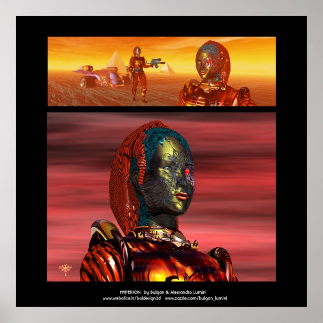 ARES CYBORG,DESERT HYPERION SCIENCE FICTION Scifi Poster (Framsidan)