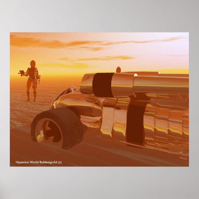 ARES CYBORG,DESERT HYPERION,SCIENCE FICTION Scifi Poster (Framsidan)