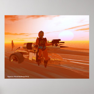 ARES CYBORG,DESERT HYPERION,SCIENCE FICTION Scifi Poster