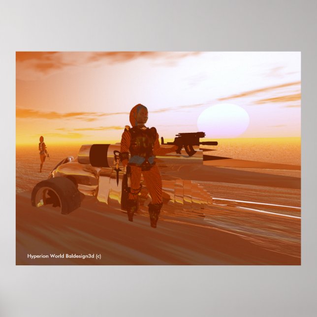 ARES CYBORG,ÖKEN HYPERION,Science FICTION SciFi Poster (Framsidan)
