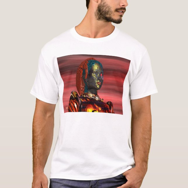 ARES - CYBORG PORTRÄTT I SUNSET TEE SHIRT (Framsida)
