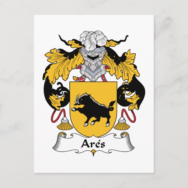 Ares Family Crest Vykort (Framsida)