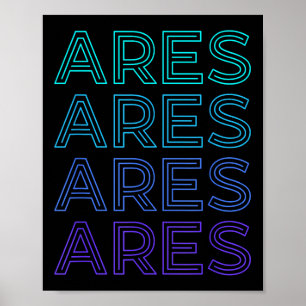 Ares God Krig Ancient Grekisk Mythology Retro Poster