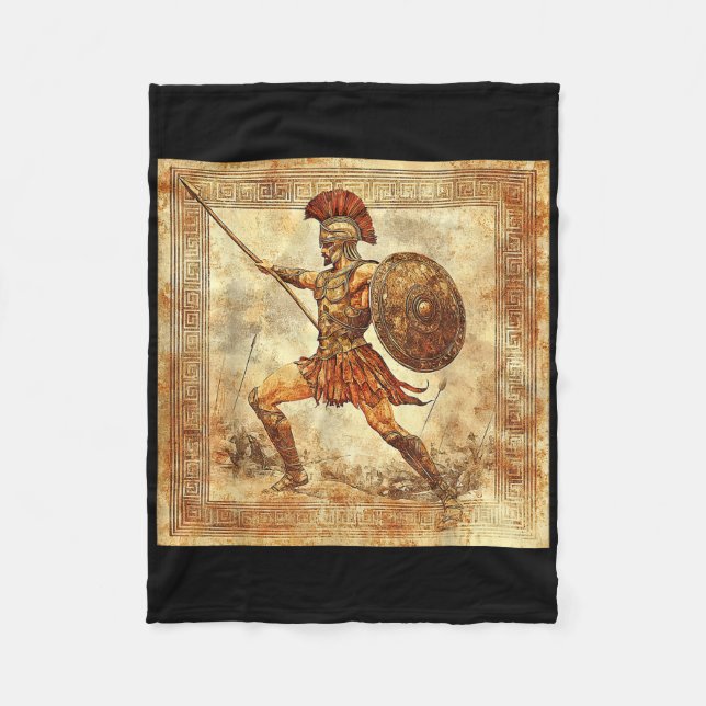 Ares Greece Warrior Gud Ancient Greece Mythology Fleecefilt (Framsidan)