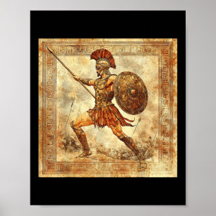 Ares Greece Warrior Gud Ancient Greece Mythology Poster