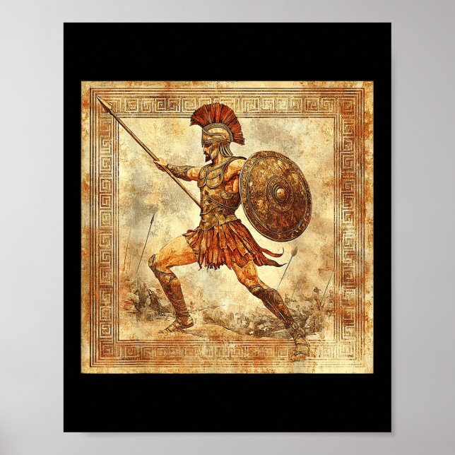 Ares Greece Warrior Gud Ancient Greece Mythology Poster (Framsidan)