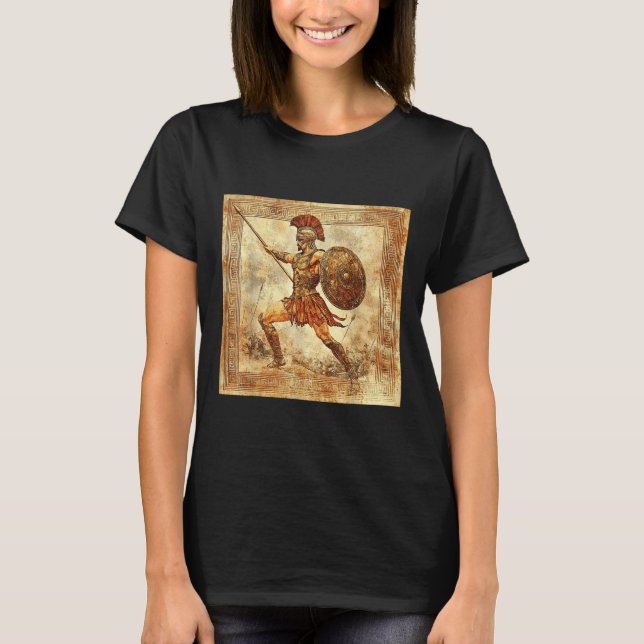 Ares Greece Warrior Gud Ancient Greece Mythology T Shirt (Framsida)