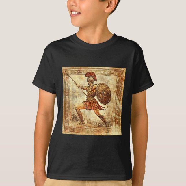 Ares Greece Warrior Gud Ancient Greece Mythology T Shirt (Framsida)