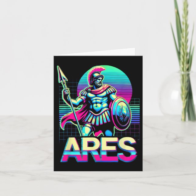 Ares Grekiska Krig gud Warrior Mythology Ancient G Kort (Framsida)