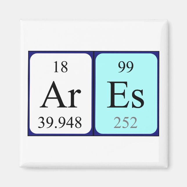 Ares periodiska magnet bord namn (Framsidan)
