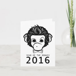 Året 2016 för apan (bowtie) helgkort