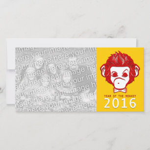 Året 2016 för apan (bowtie) julkort