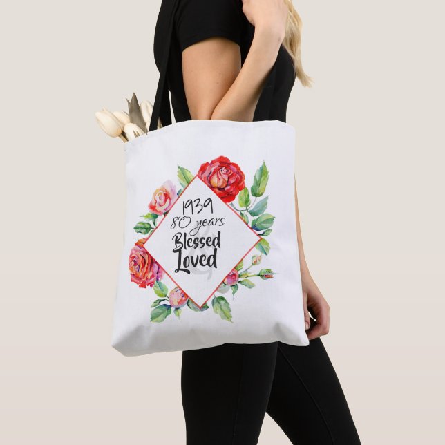Året Born AGE Birthday Gift for Women Ro Tygkasse (Närbild)