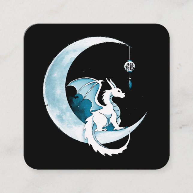 Året Dragon Fyrkantigt Visitkort (Framsida)