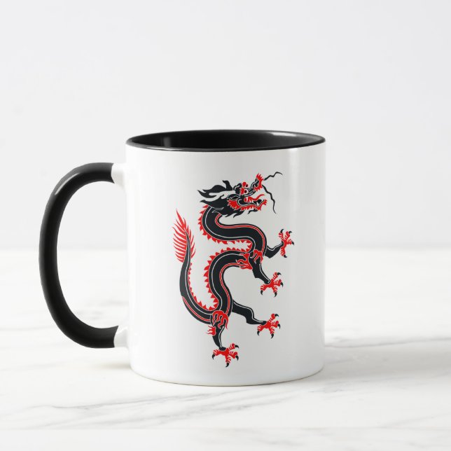 Året för dragon ~ Red, Black and White Mugg (Vänster)