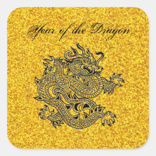 Året för Dragon Stickers Fyrkantigt Klistermärke