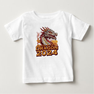Året för draken 2024 baby, vita shierarki, Dragon T Shirt
