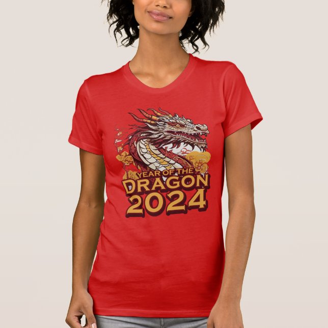 Året för draken 2024 Kvinnopassning T Shirt (Framsida)
