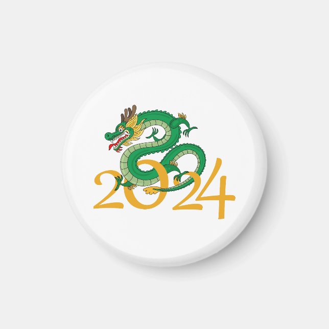 Året för draken 2024 lycklig chinesse (2 magnet (Framsidan)