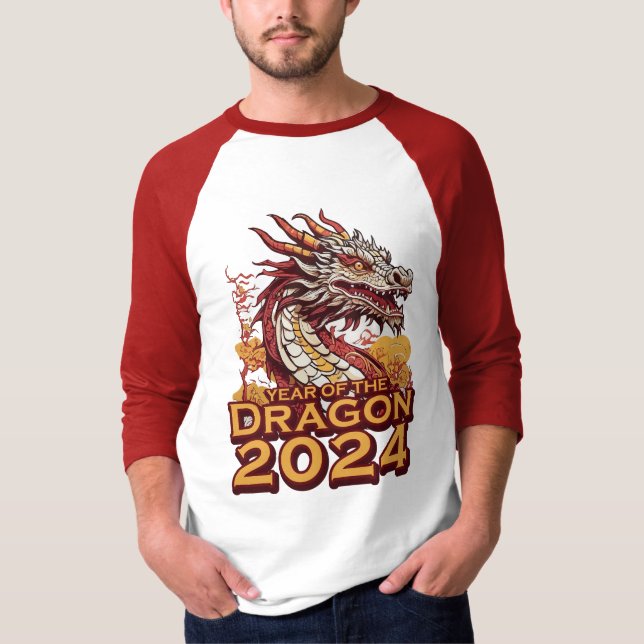 Året för draken 2024 Manar tårlanglan Shirt, Drago T Shirt (Framsida)