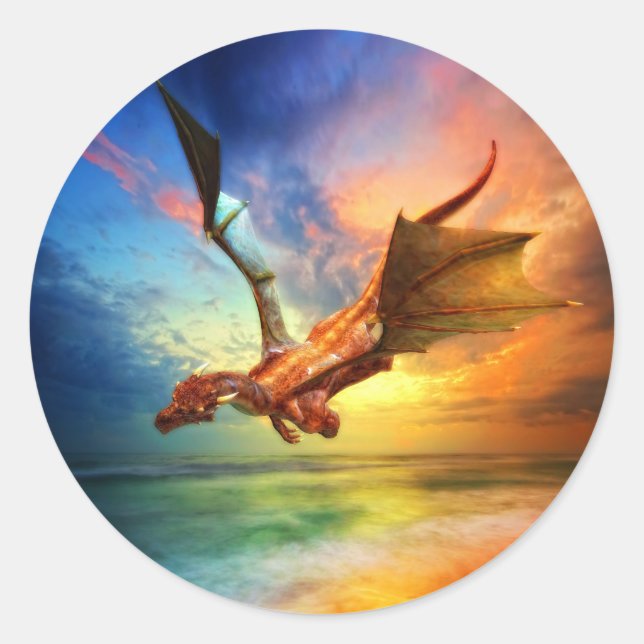 Året för draken runt klistermärke (Framsida)