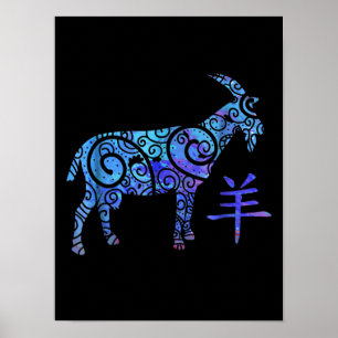 Året för getkinsk zodiak poster