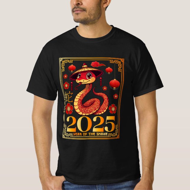 Året för ormen 2025 - nyåret Lunar 2025 T Shirt (Framsida)