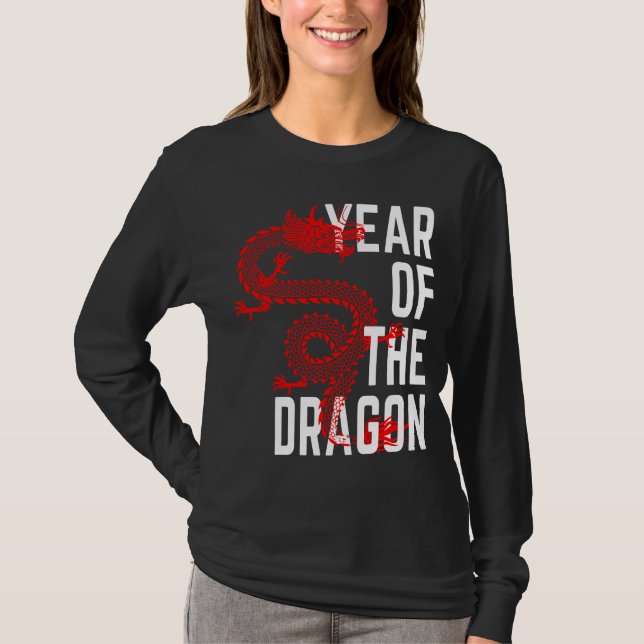 Året för rött rött drake t shirt (Framsida)