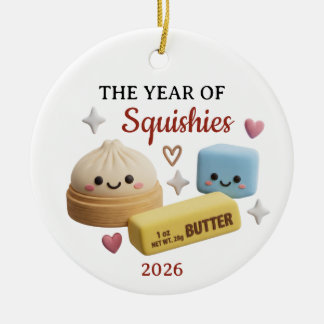 Året för Squishies 3D Kawaii Lerkärlek Ornament