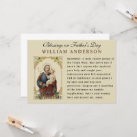 Året för St. Joseph Catholie Memorare Prayer Card